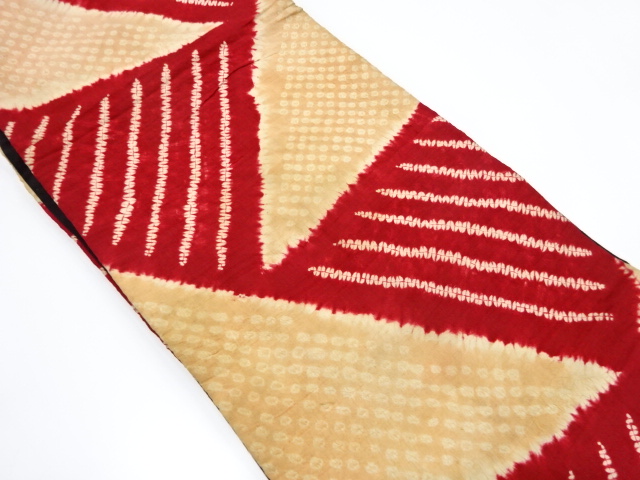 アンティーク　絞り　抽象模様昼夜帯